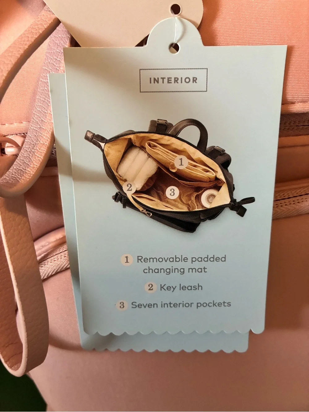 cloud island Blush Pink Boxy Diaper Backpack